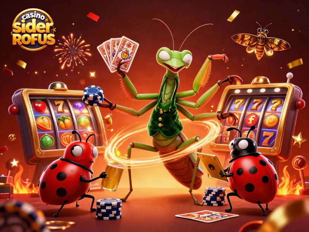 Experience thrilling action at casino sider uden ROFUS with a vibrant scene of whimsical characters playing games.