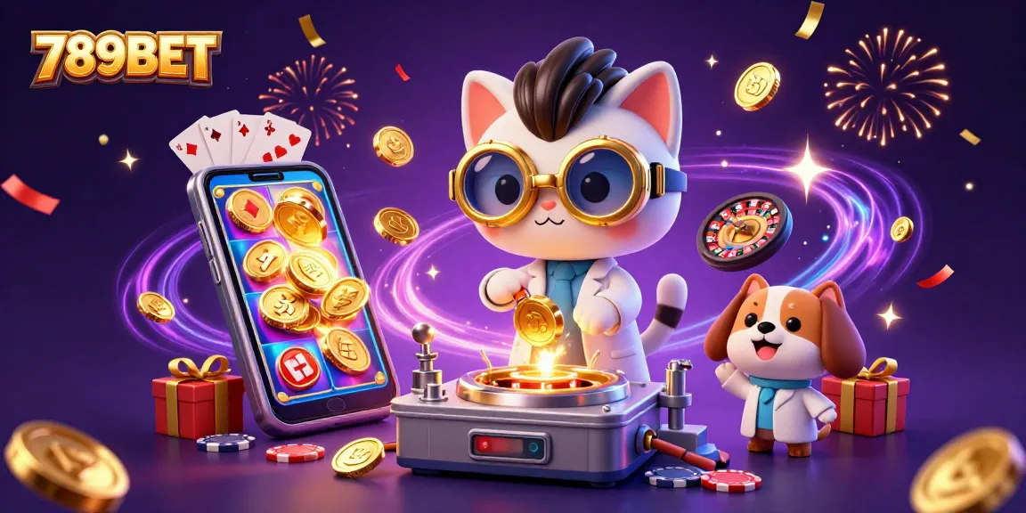 Experience thrilling wins with 789BET at a vibrant casino scene featuring interactive games.
