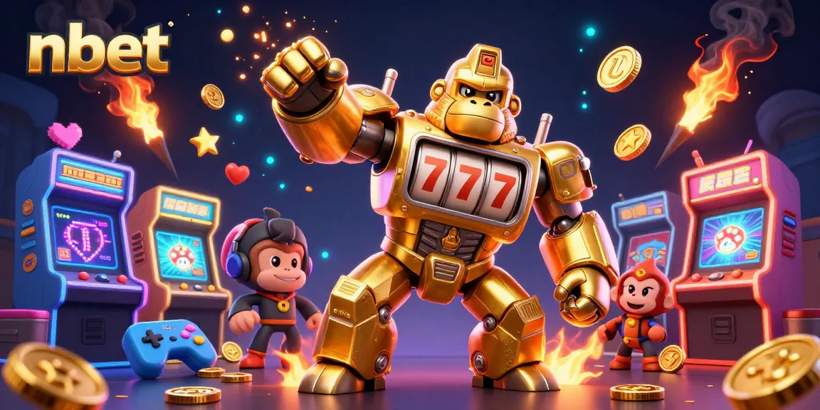 Experience nbet's dynamic casino world with a vibrant 3D gorilla mech and arcade games.