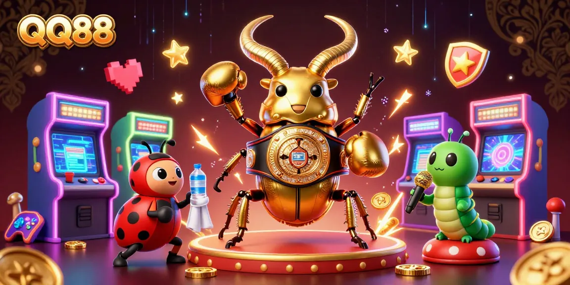 Engage in thrilling gameplay at QQ88 with vibrant casino-themed characters and dynamic game elements.