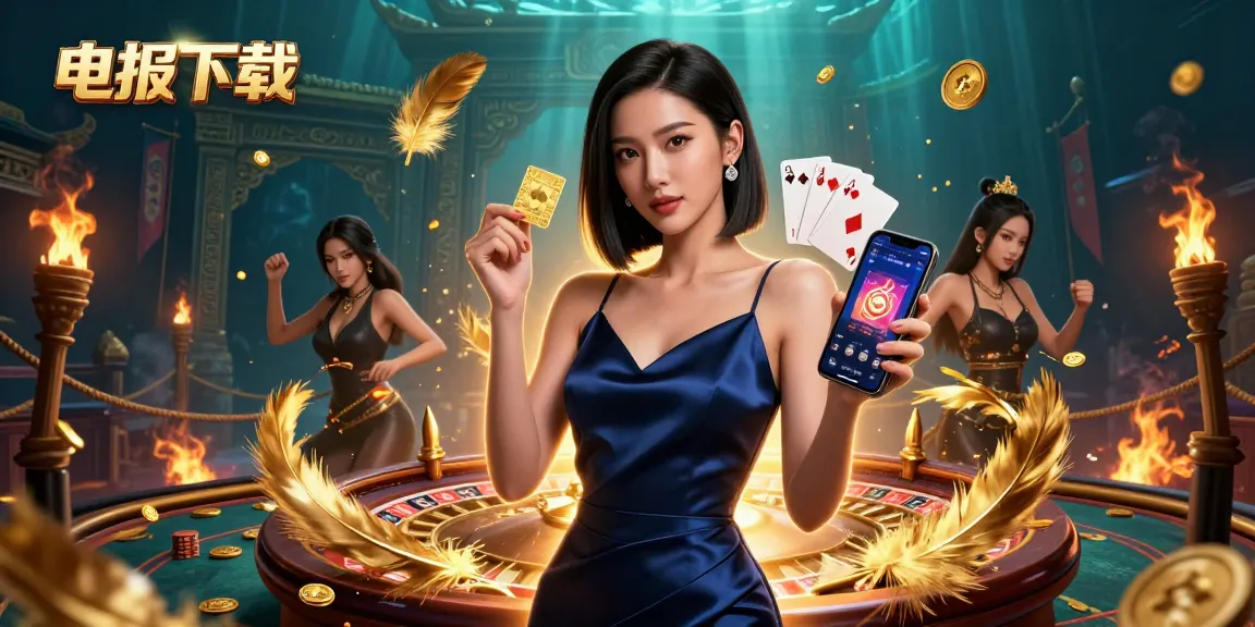 在电报下载中玩赚，展示一个充满动作与激情的华丽赌场场景。