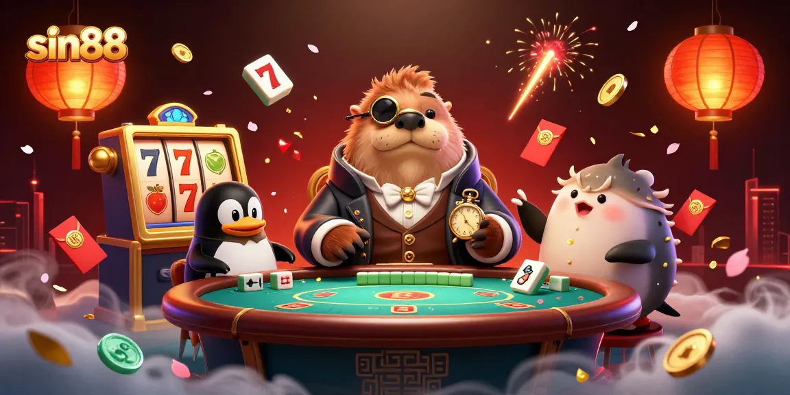 Experience the sin88 underwater poker table with lively characters and vibrant casino elements.