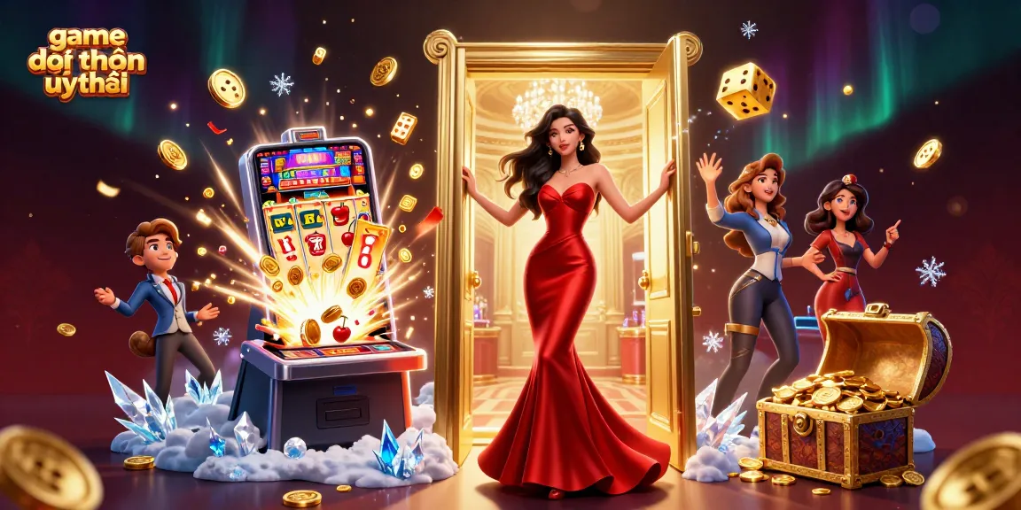 Experience game đổi thưởng uy tín with a vibrant 3D casino art showcasing a beautiful Asian woman in a VIP enclave.
