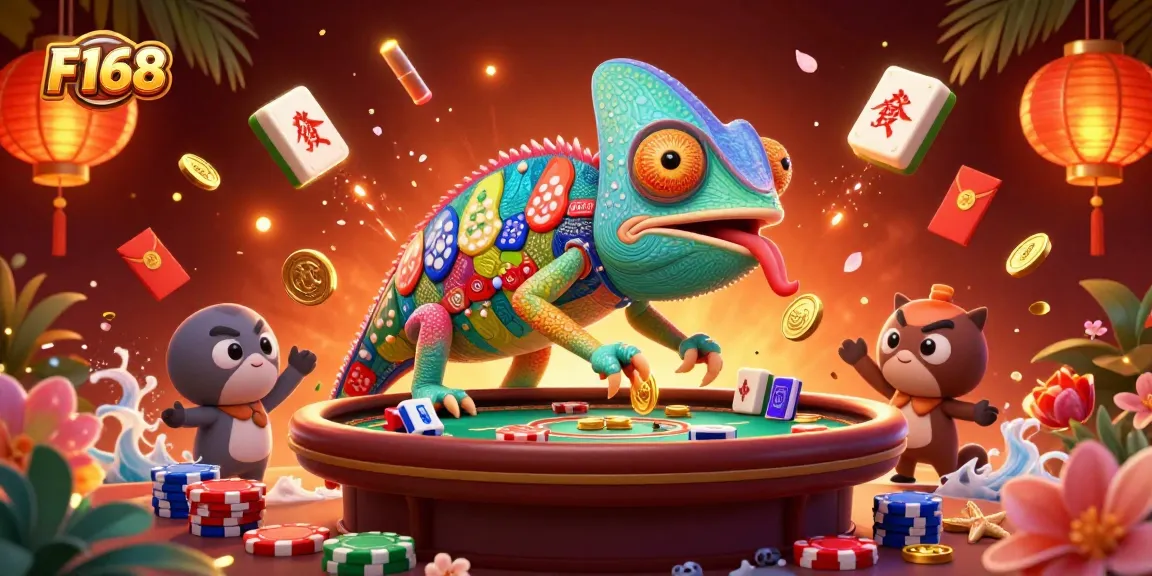 Experience thrilling casino action with the F168 chameleon owner in a vibrant gaming scene.