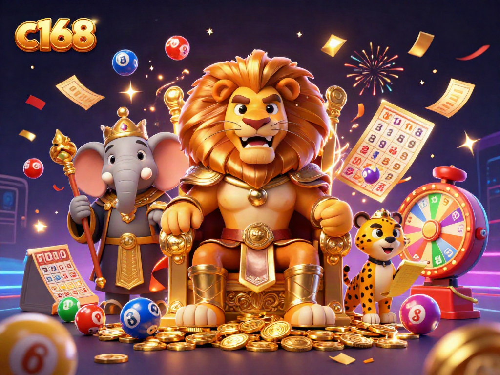 Join the excitement with c168's vibrant 3D casino scene featuring thrilling lottery action.