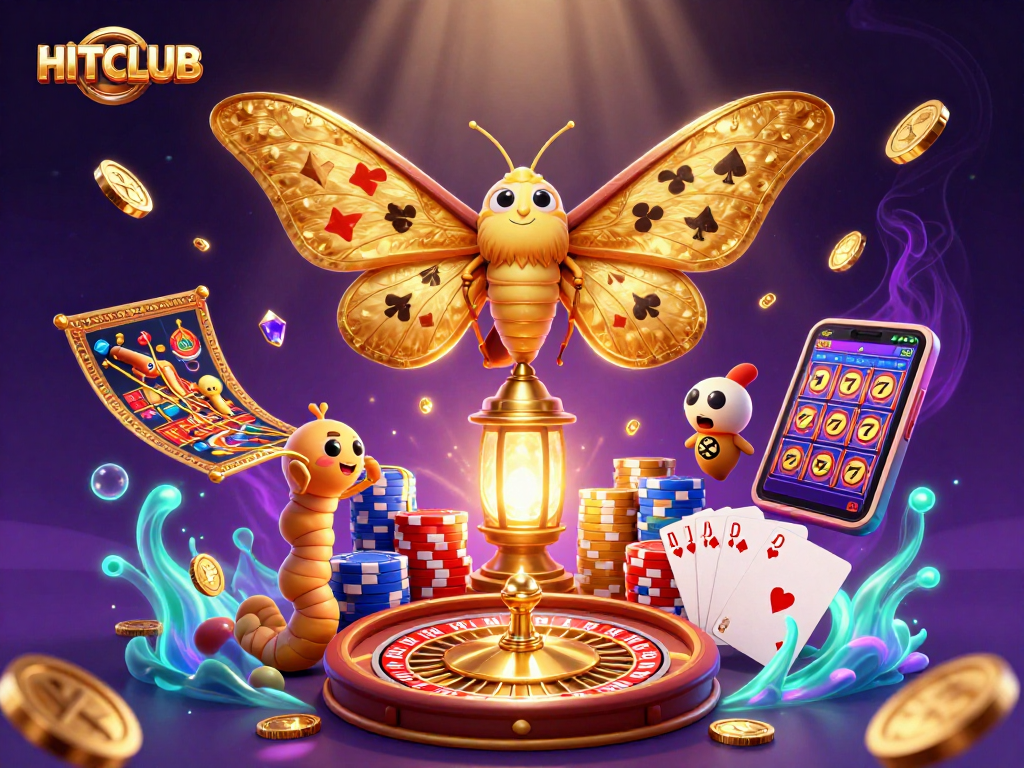 Spin to win at HITCLUB with vibrant casino elements and a magical backdrop.