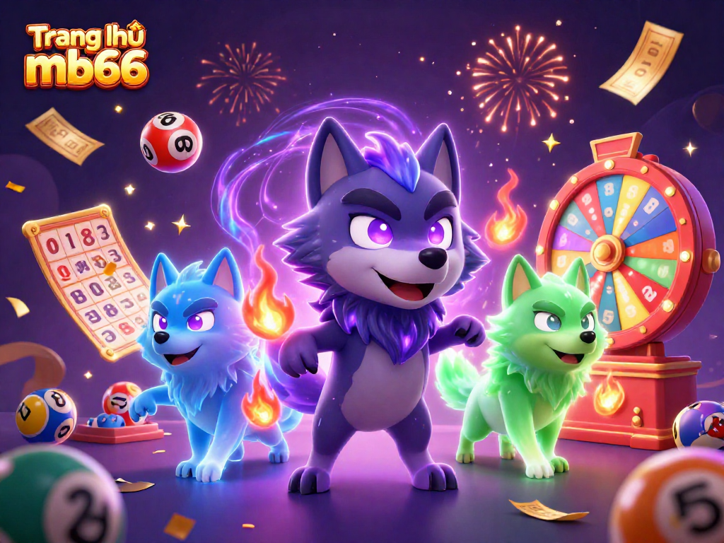 Engage in thrilling gameplay at Trang chủ mb66 with colorful lottery elements and ghostly wolf companions.