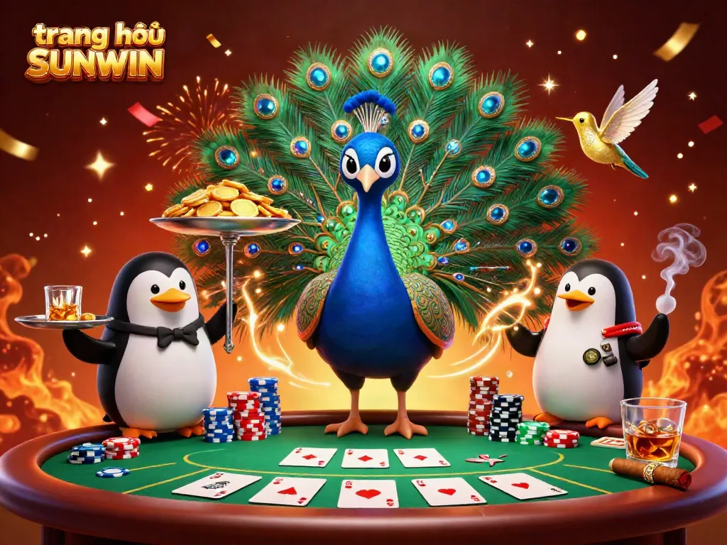 Play exciting games at trang chủ SUNWIN, featuring vibrant poker elements and animated characters.