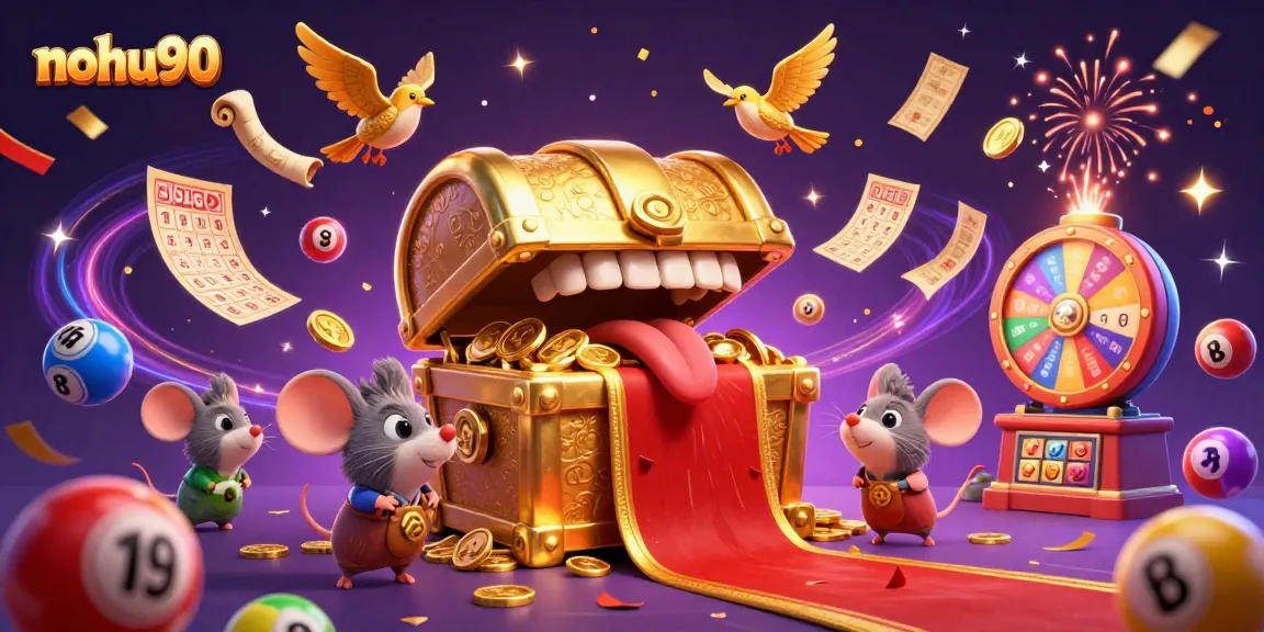 Experience the allure of nohu90 with vibrant lottery elements and interactive gameplay in a dynamic casino scene.