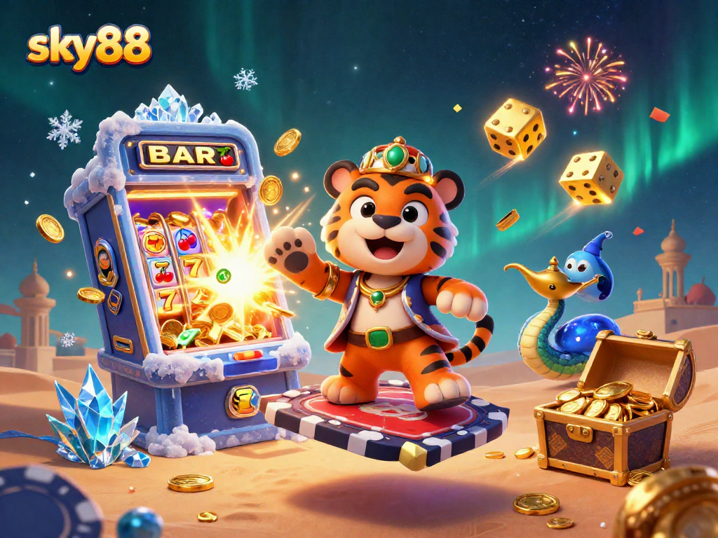 Experience thrilling adventures at sky88 with a jackpot explosion and vibrant casino elements!