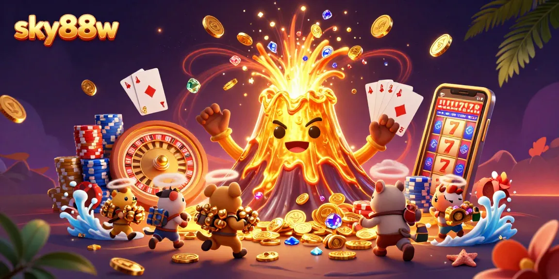 Engage with thrilling casino adventures at sky88w, where golden volcanoes erupt with treasure!
