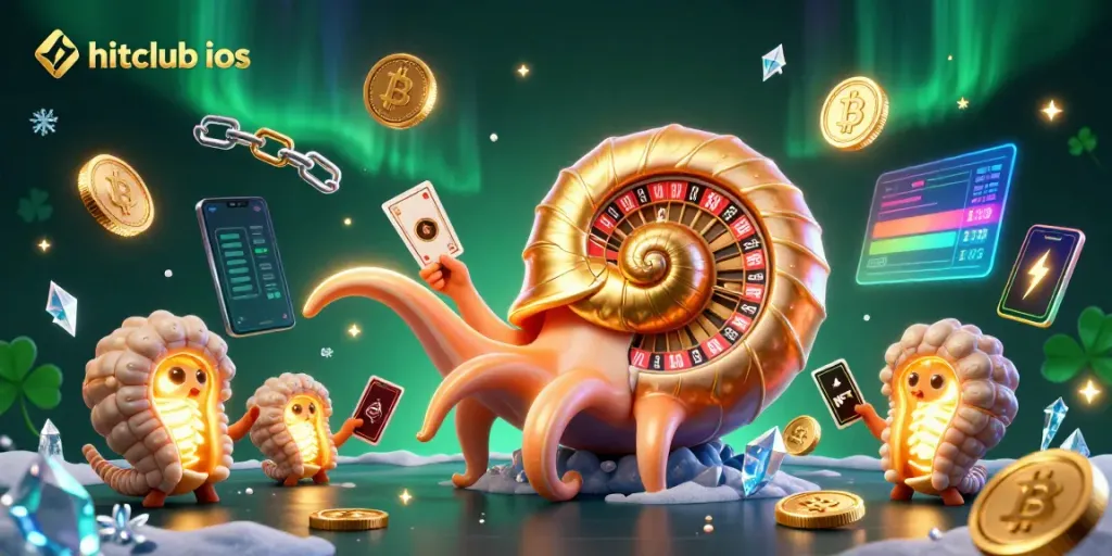 Experience hitclub ios with vibrant casino games, dynamic elements, and a golden nautilus roulette wheel.