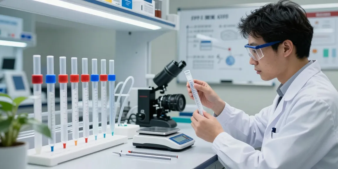 Hoogwaardige FEP-slangen en laboratoriumsetting in de FEP tube shop, met nauwkeurige metingen en wetenschappelijke context.