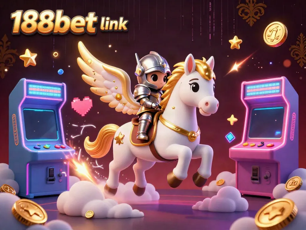 Experience the excitement of winning with the 188bet link in this vibrant 3D casino illustration.