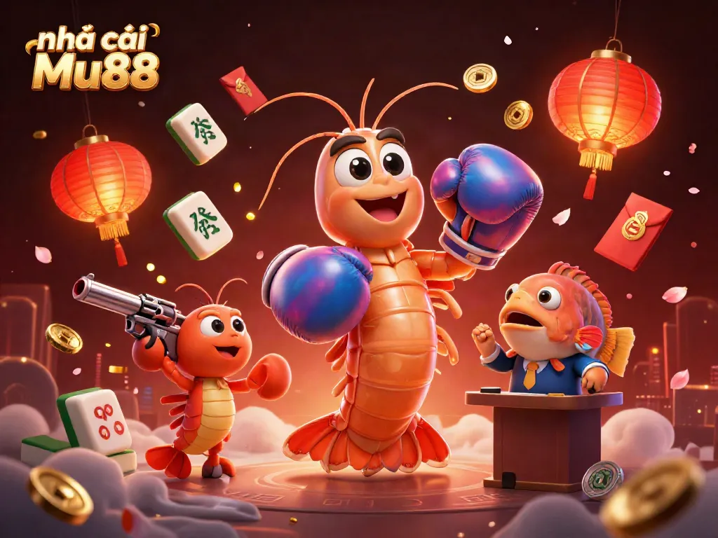 Experience the excitement of Nhà cái Mu88 with dynamic 3D casino elements and characters.