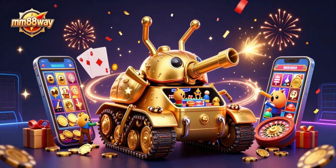 Experience the thrill of mm88way casino gaming with a vibrant 3D scene featuring a unique beetle tank casino.
