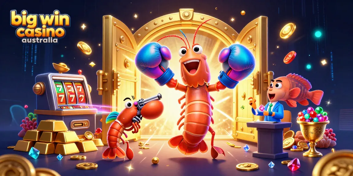 Experience big win casino australia with vibrant slot symbols, gold, and energetic sea creatures.