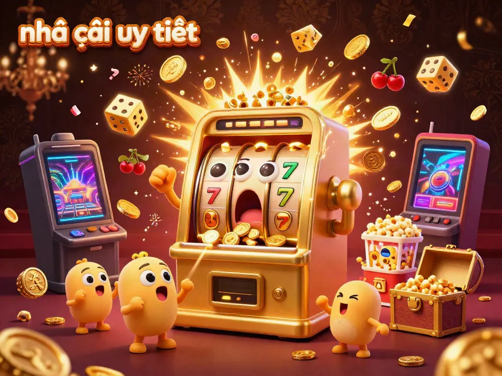 Experience the excitement of nhà cái uy tín with a vibrant golden jackpot scene.