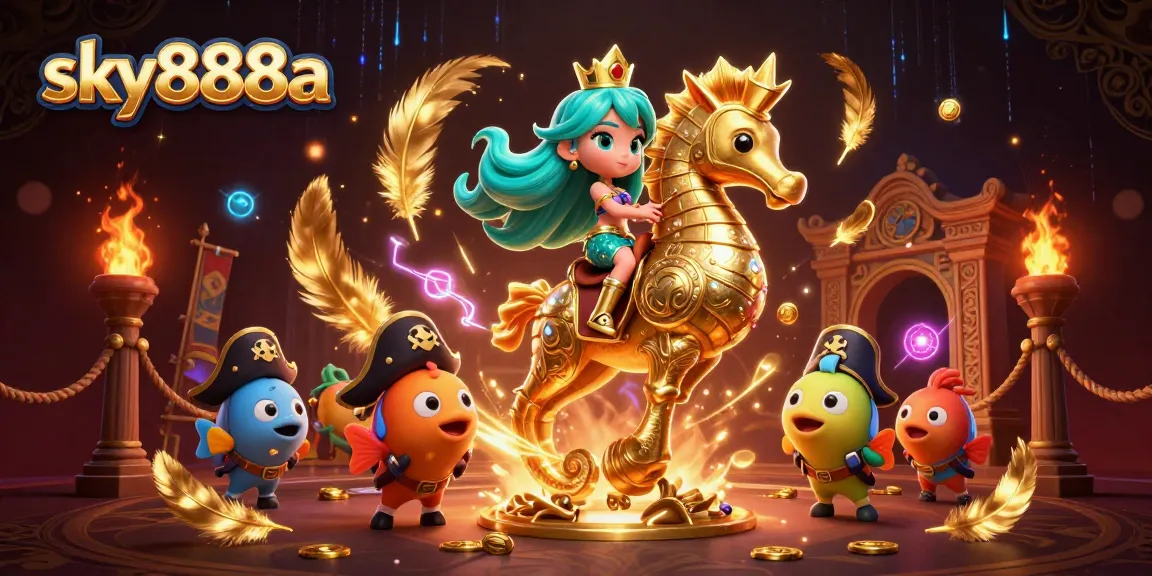 Engage in exciting gameplay at sky888a with vibrant games and rewarding experiences in a dynamic 3D casino scene.