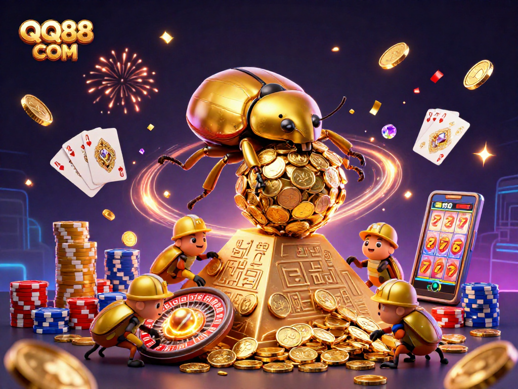 Experience excitement at QQ88 COM with vibrant treasures in this dynamic casino scene.