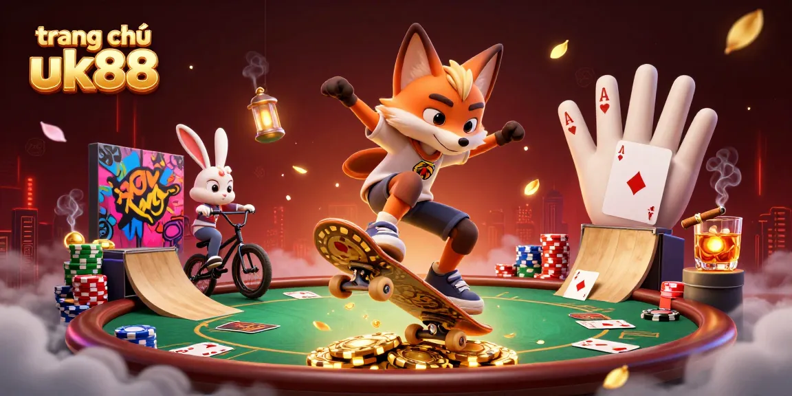 Experience the thrill of gaming at trang chủ uk88 with animated characters and vibrant casino elements.