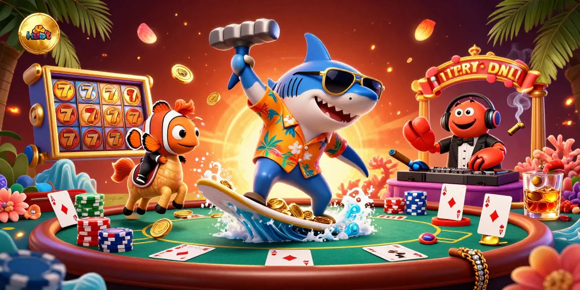 Experience the excitement at hubet with a vibrant casino scene filled with charming characters and dynamic gaming elements.