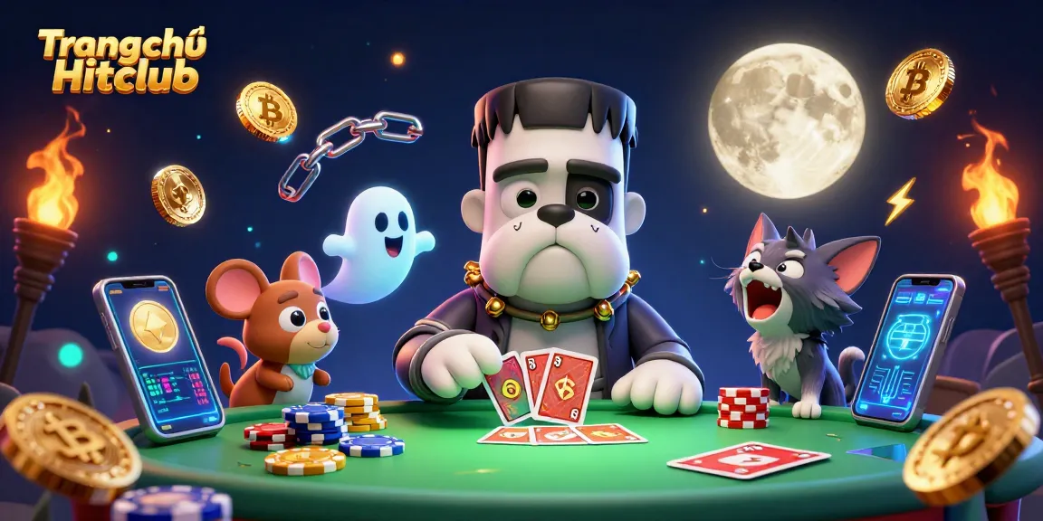 Engage with Trang chủ Hitclub at a vivid casino scene featuring a unique 3D bulldog dealer.