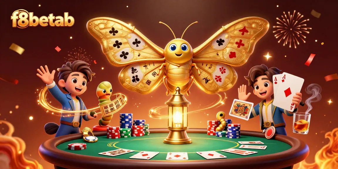Experience exciting action with f8betab showcasing a vibrant casino scene filled with cards, chips, and celebration.