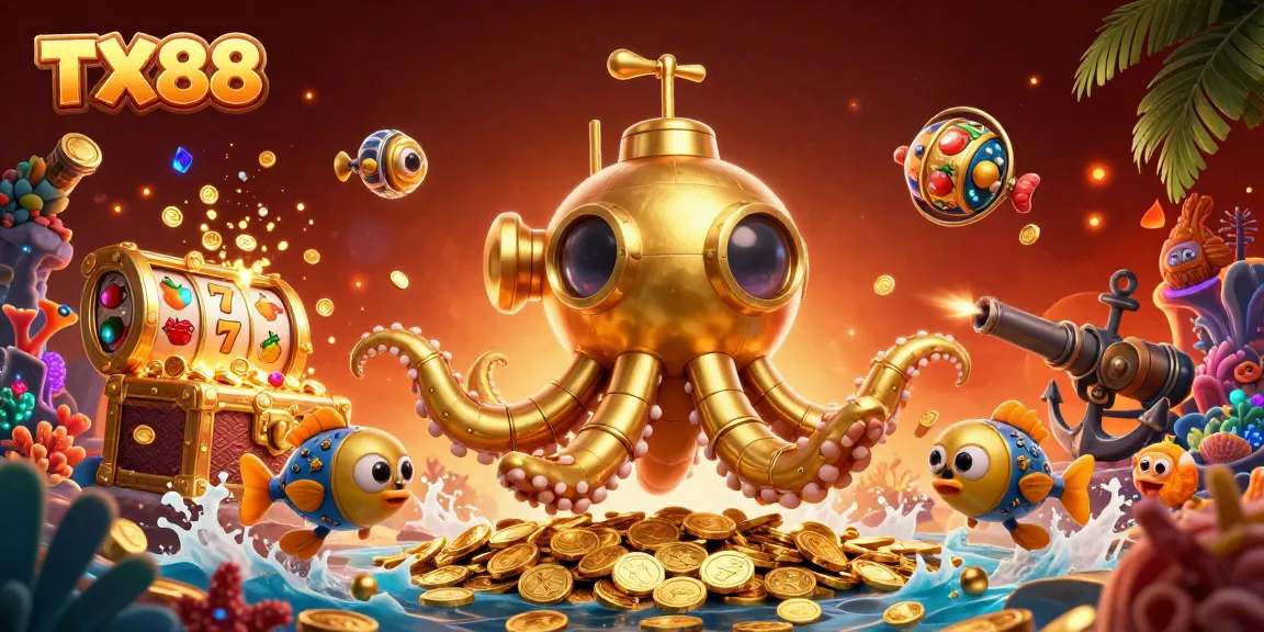 Engage with TX88's thrilling slot games in an ultra-detailed 3D casino scene.