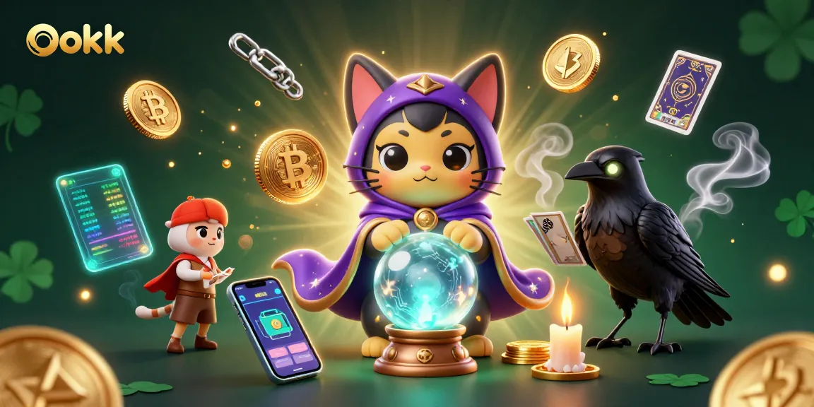 Engage with the exciting world of OOKK, filled with neon coins and mystical vibes.