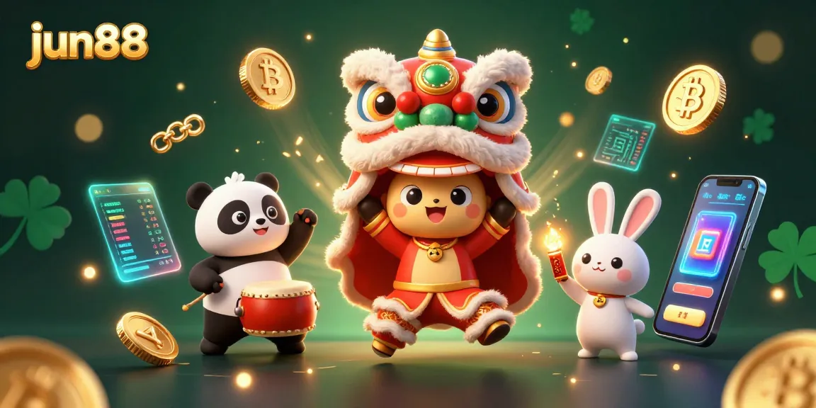 Win big with jun88 in an exciting gambling scene featuring animated characters and vibrant casino elements.