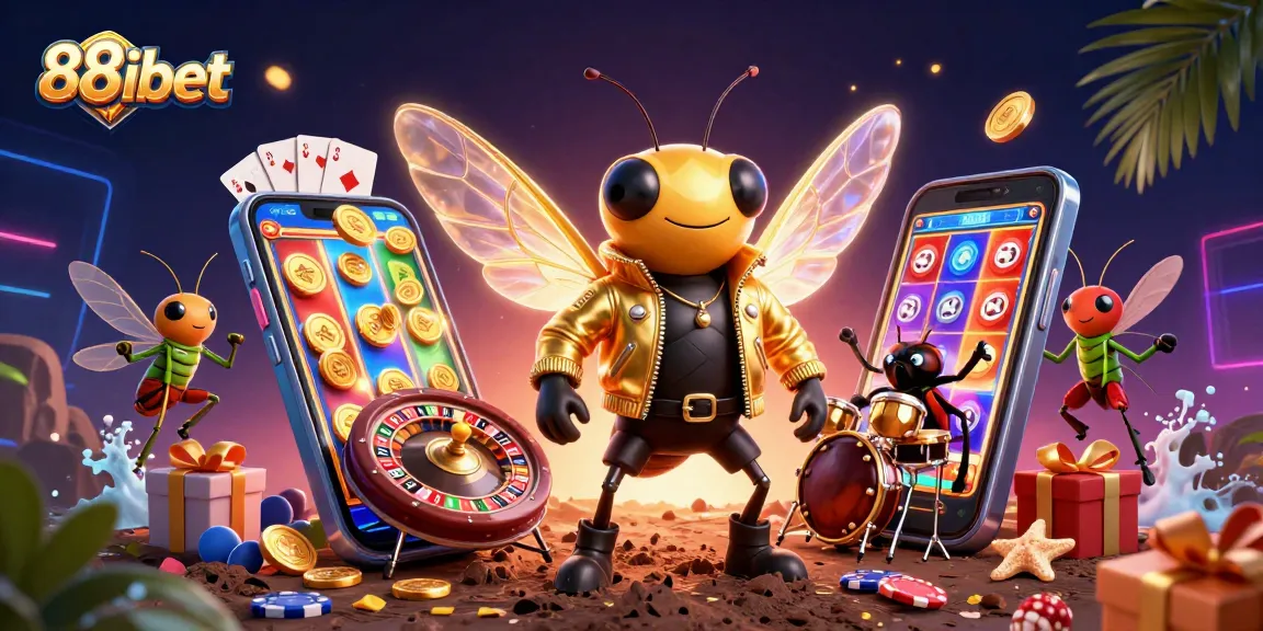 Experience thrilling gameplay with 88ibet as cicada rock star and vibrant casino elements dance together.