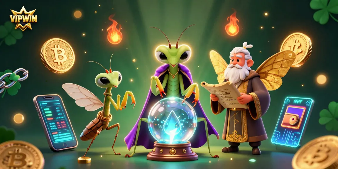 Join the excitement at VIPWIN with vibrant casino characters in a mystical gambling scene.