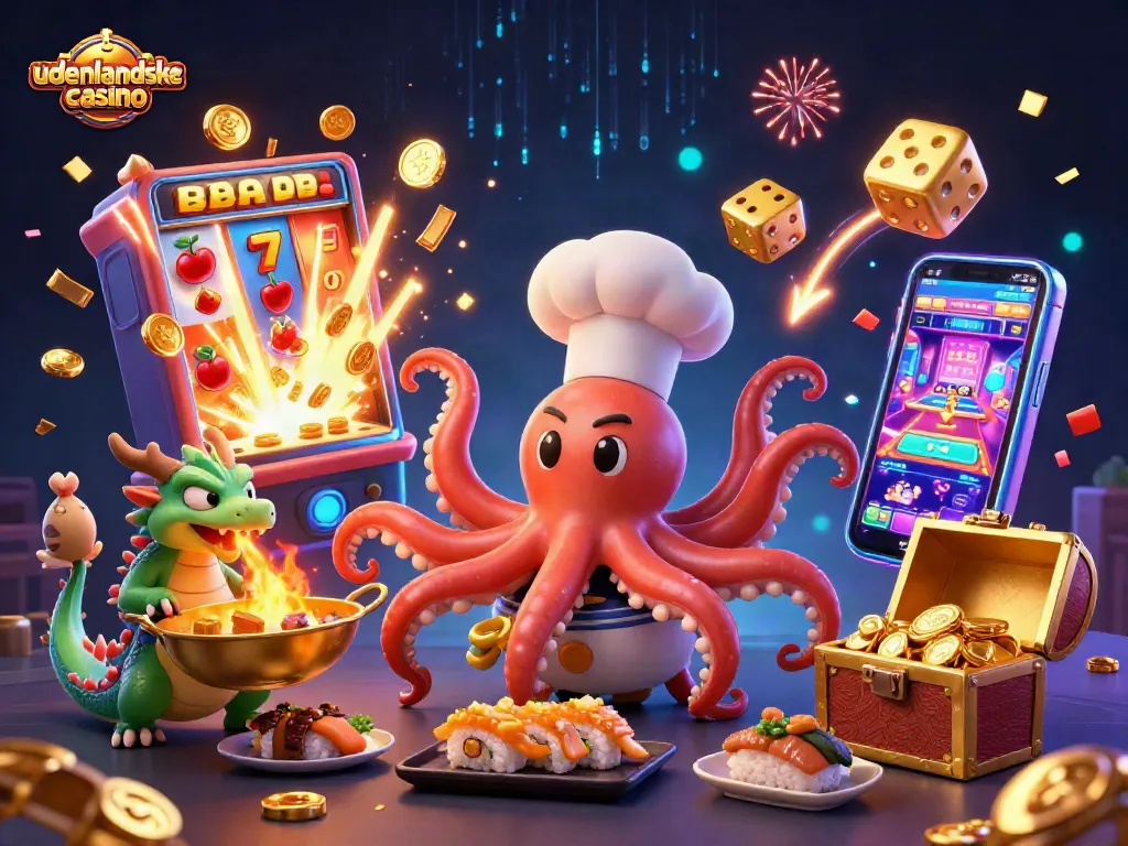 Winning at udenlandske casino with vibrant 3D characters and bursting jackpot elements.