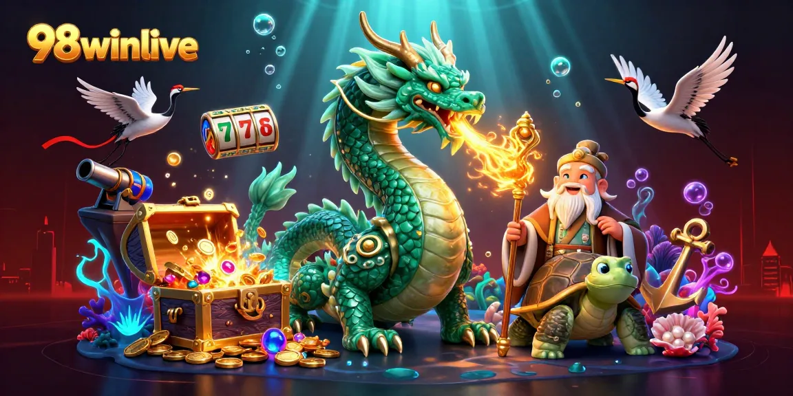 Engage with thrilling slots action at 98winlive featuring a jade dragon and lucky cranes.