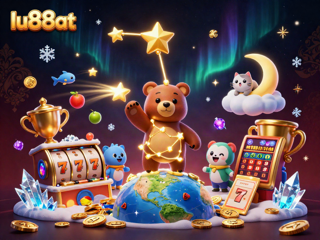 Spin the reels at lu88at while the constellation bear scoops coins under shimmering skies.