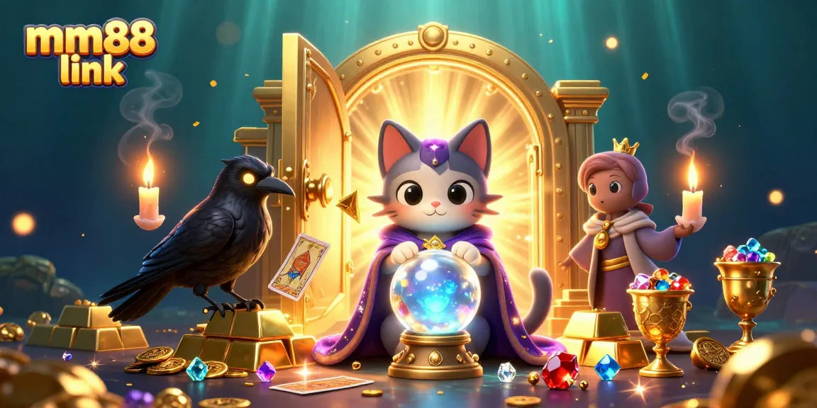 Explore the exciting mm88 link with our vibrant casino-themed 3D illustration.
