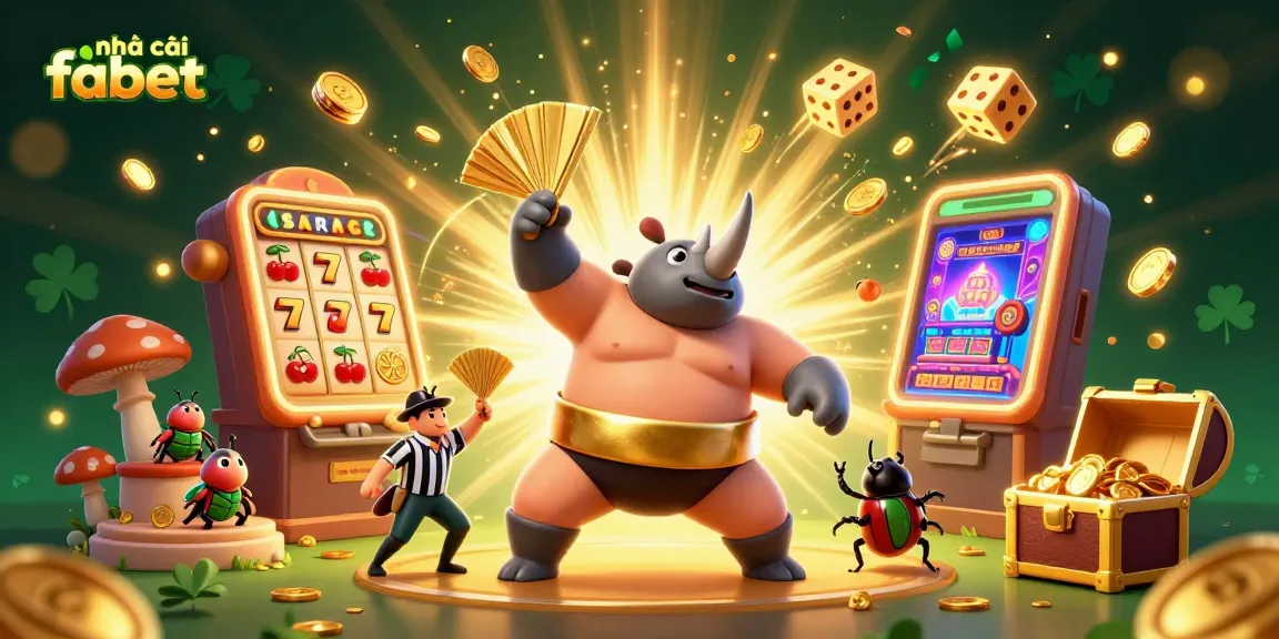 Experience the excitement at nhà cái fabet with vibrant 3D casino imagery of jackpots and thrilling games.