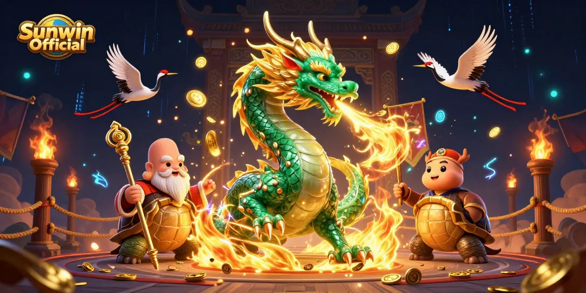 Experience excitement with Sunwin Official as lucky cranes and a jade dragon create captivating energy.
