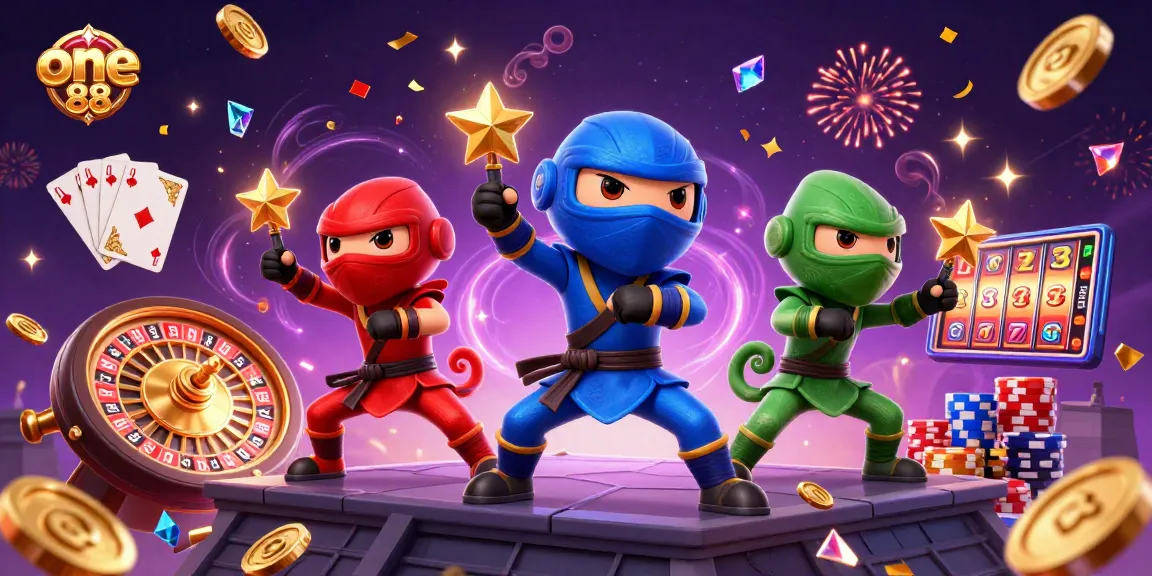 Win big with one 88’s thrilling games, featuring chameleon ninjas in an electrifying casino scene.