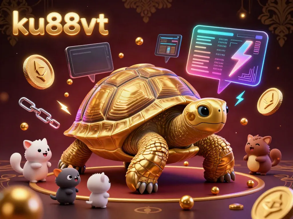 Experience thrilling gaming at ku88vt with a vibrant 3D illustration featuring a unique tortoise pinball machine.