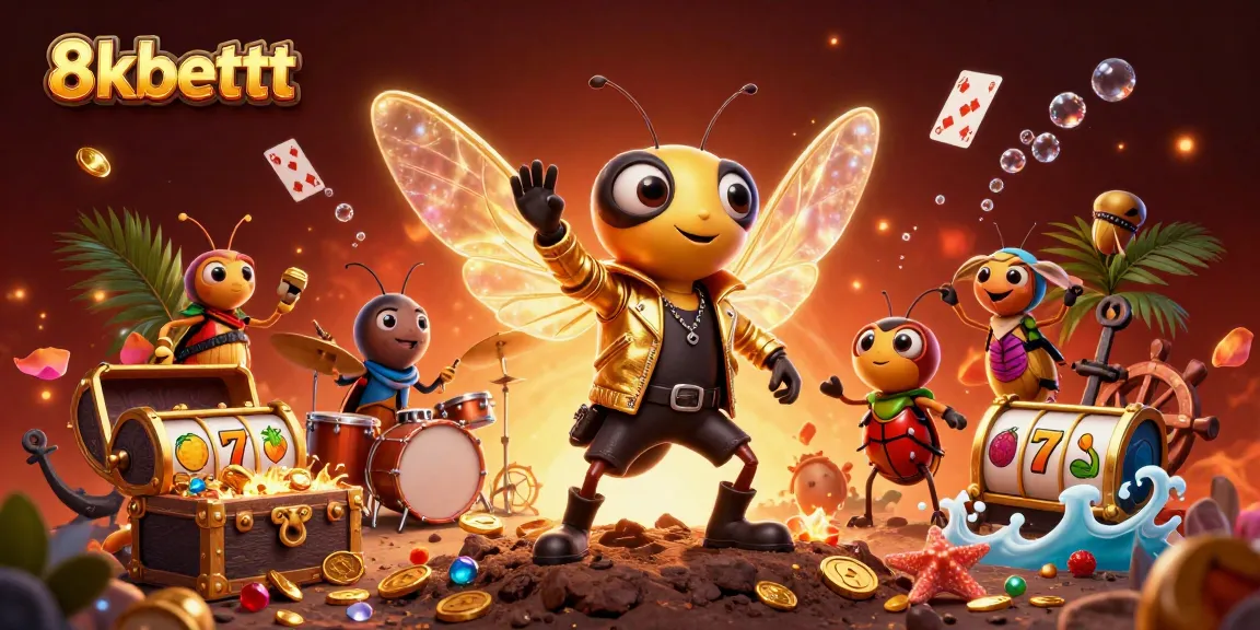 Experience winning moments with 8xbetttt in a vibrant casino scene featuring exciting slot reels and gold treasures.