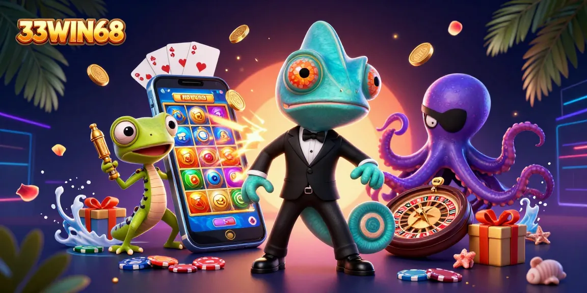 Experience thrilling gaming at 33WIN68 with dynamic slots and colorful characters.